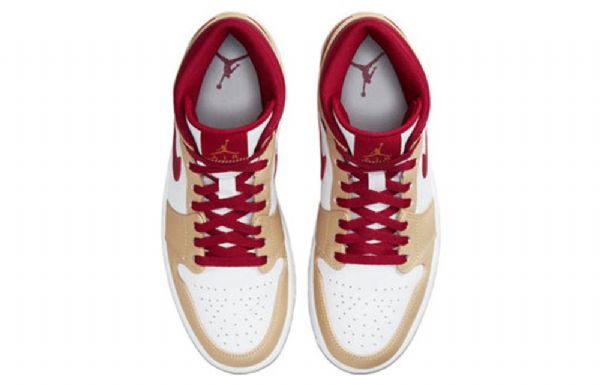 Nike Air Jordan 1 Mid Tops Retro Basketball Shoes Herre Lyse Rød