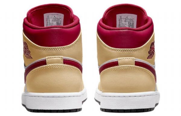 Nike Air Jordan 1 Mid Tops Retro Basketball Shoes Herre Lyse Rød