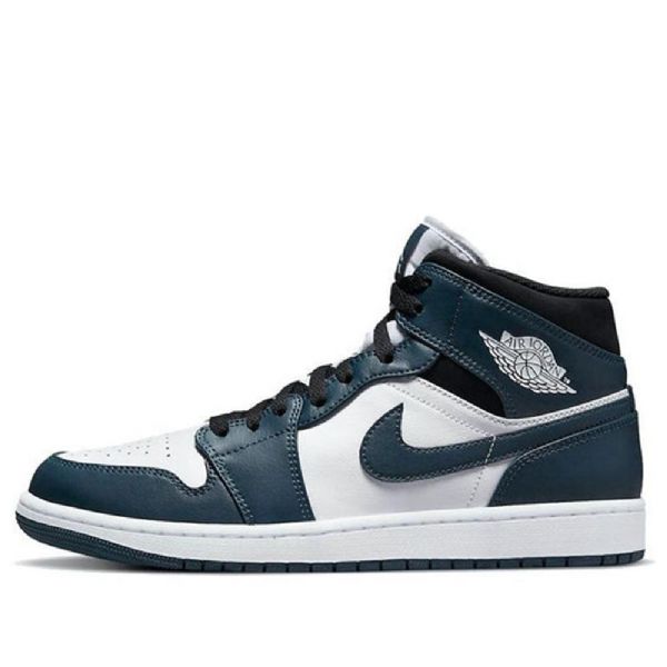 Nike Air Jordan 1 Mid Tops Retro Basketball Shoes Herre Marineblå