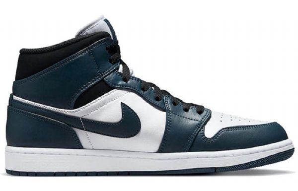 Nike Air Jordan 1 Mid Tops Retro Basketball Shoes Herre Marineblå