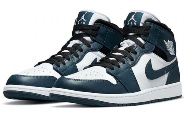 Nike Air Jordan 1 Mid Tops Retro Basketball Shoes Herre Marineblå