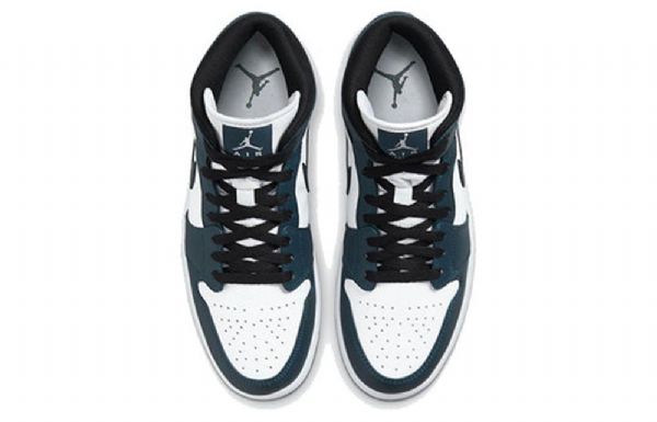 Nike Air Jordan 1 Mid Tops Retro Basketball Shoes Herre Marineblå