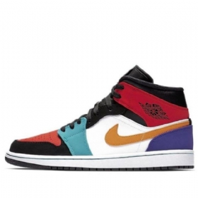Nike Air Jordan 1 Mid Tops Retro Basketball Shoes Herre Multicolor
