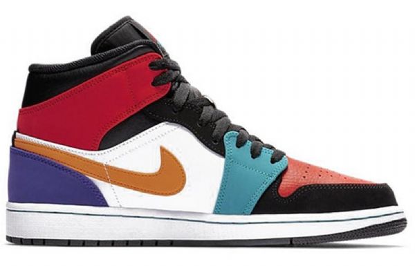 Nike Air Jordan 1 Mid Tops Retro Basketball Shoes Herre Multicolor