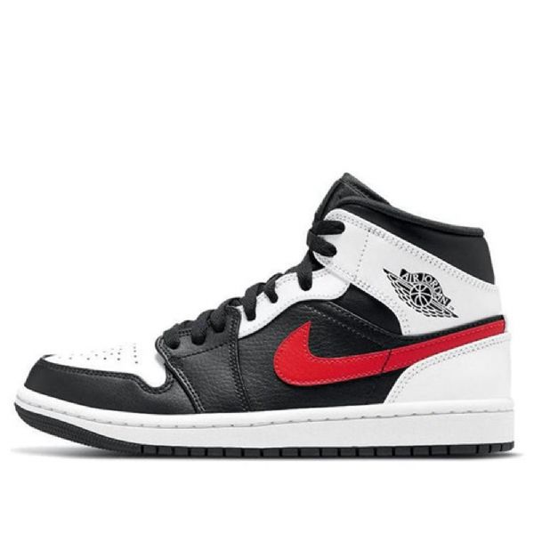 Nike Air Jordan 1 Mid Tops Retro Basketball Shoes Herre Rød