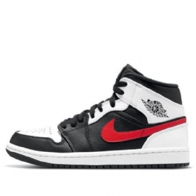 Nike Air Jordan 1 Mid Tops Retro Basketball Shoes Herre Rød