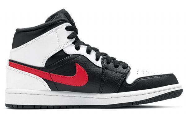 Nike Air Jordan 1 Mid Tops Retro Basketball Shoes Herre Rød
