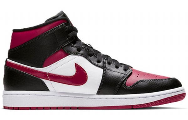 Nike Air Jordan 1 Mid Tops Retro Basketball Shoes Herre Rød