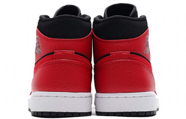 Nike Air Jordan 1 Mid Tops Retro Basketball Shoes Herre Rød Svarte