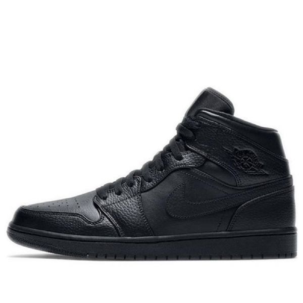 Nike Air Jordan 1 Mid Tops Retro Basketball Shoes Herre Svarte