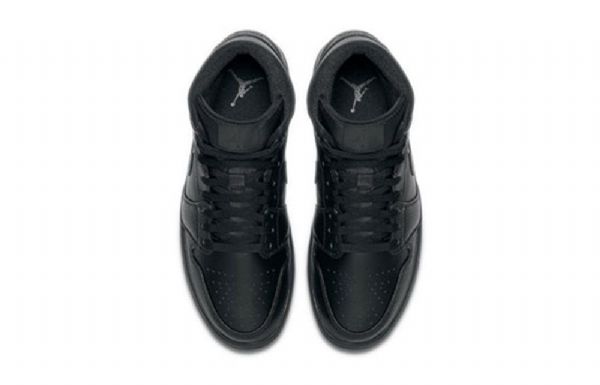 Nike Air Jordan 1 Mid Tops Retro Basketball Shoes Herre Svarte