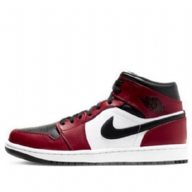 Nike Air Jordan 1 Mid Tops Retro Basketball Shoes Herre Svarte
