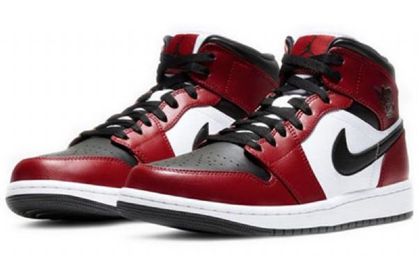 Nike Air Jordan 1 Mid Tops Retro Basketball Shoes Herre Svarte
