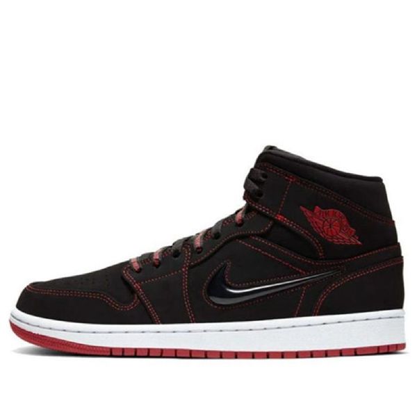 Nike Air Jordan 1 Mid Tops Retro Basketball Shoes Herre Svarte
