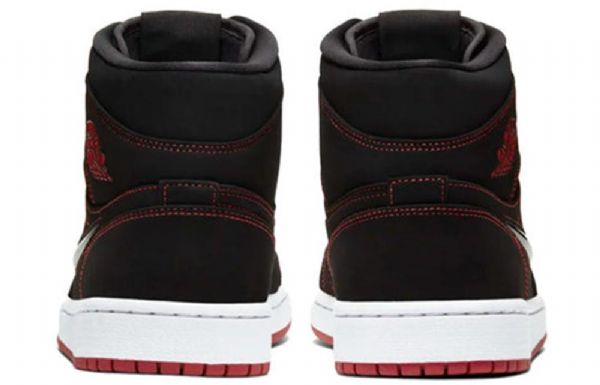 Nike Air Jordan 1 Mid Tops Retro Basketball Shoes Herre Svarte