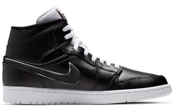 Nike Air Jordan 1 Mid Tops Retro Basketball Shoes Herre Svarte