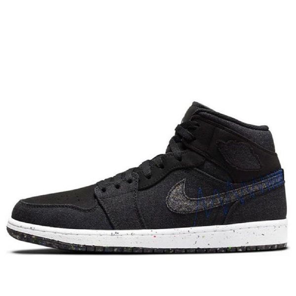 Nike Air Jordan 1 Mid Tops Retro Basketball Shoes Herre Svarte