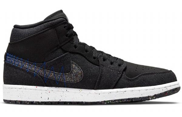Nike Air Jordan 1 Mid Tops Retro Basketball Shoes Herre Svarte