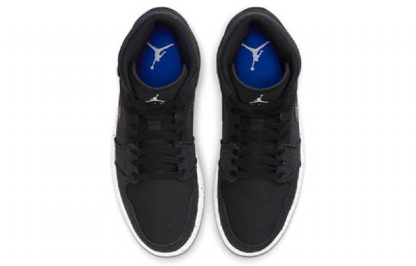 Nike Air Jordan 1 Mid Tops Retro Basketball Shoes Herre Svarte