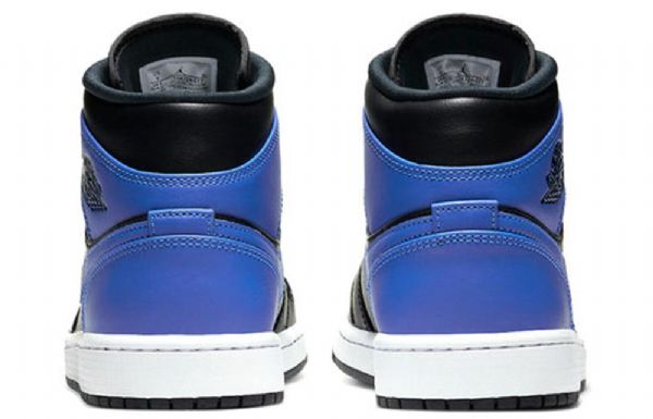 Nike Air Jordan 1 Mid Tops Retro Basketball Shoes Herre Svarte Blå