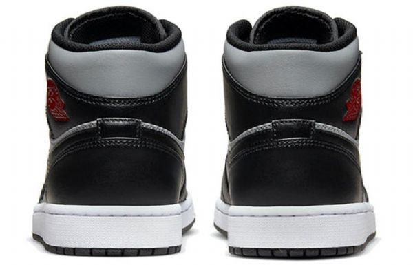 Nike Air Jordan 1 Mid Tops Retro Basketball Shoes Herre Svarte Grå