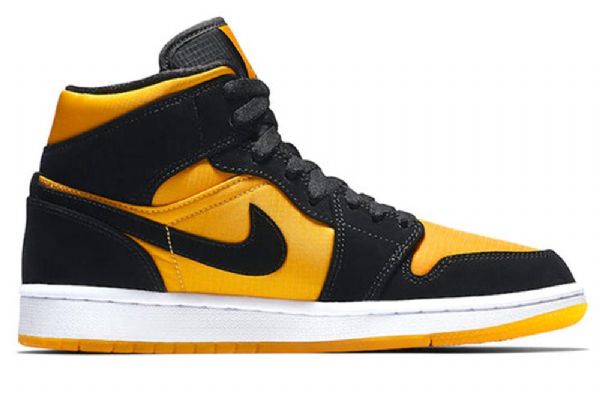 Nike Air Jordan 1 Mid Tops Retro Basketball Shoes Herre Svarte Gull
