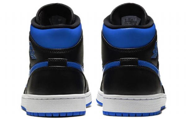 Nike Air Jordan 1 Mid Tops Retro Basketball Shoes Herre Svarte Kongeblå