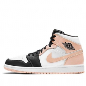 Nike Air Jordan 1 Mid Tops Retro Basketball Shoes Herre Svarte Korall