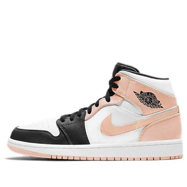 Nike Air Jordan 1 Mid Tops Retro Basketball Shoes Herre Svarte Korall
