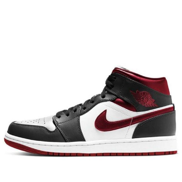 Nike Air Jordan 1 Mid Tops Retro Basketball Shoes Herre Svarte Rød