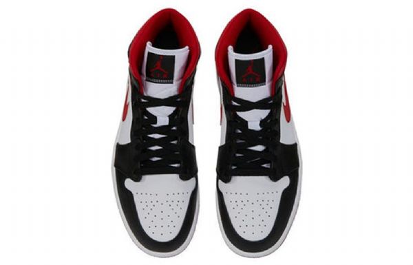 Nike Air Jordan 1 Mid Tops Retro Basketball Shoes Herre Svarte Rød