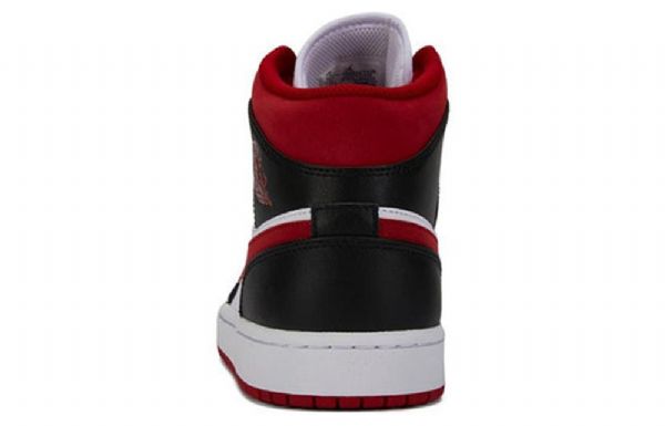Nike Air Jordan 1 Mid Tops Retro Basketball Shoes Herre Svarte Rød