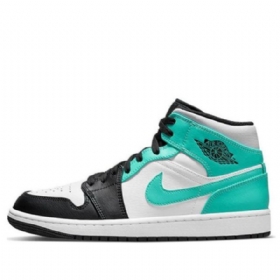 Nike Air Jordan 1 Mid Tops Retro Basketball Shoes Herre Svarte Turkis