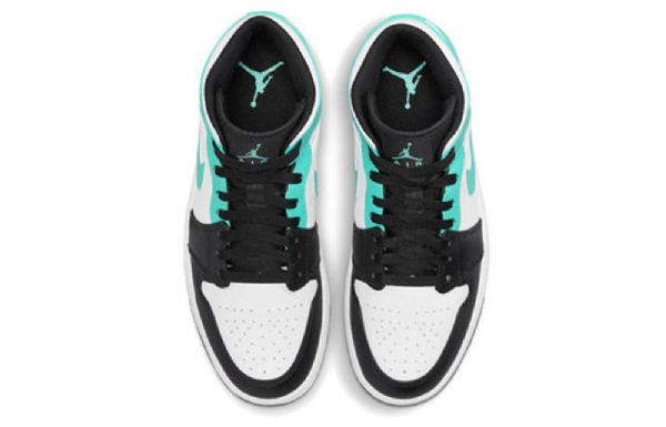 Nike Air Jordan 1 Mid Tops Retro Basketball Shoes Herre Svarte Turkis