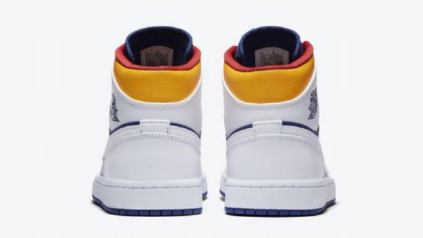 Nike Air Jordan 1 Mid Tops Royal Laser Sko Herre Kongeblå Blå Oransje