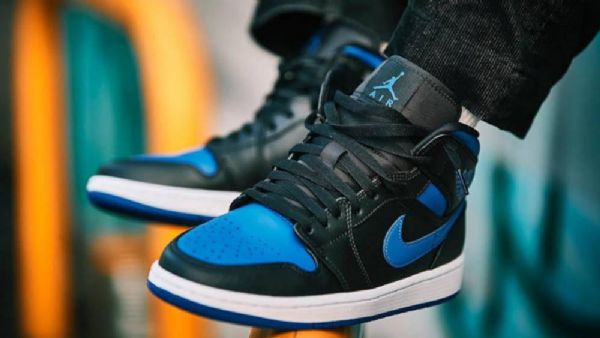 Nike Air Jordan 1 Mid Tops Royal Sko Herre Kongeblå Blå