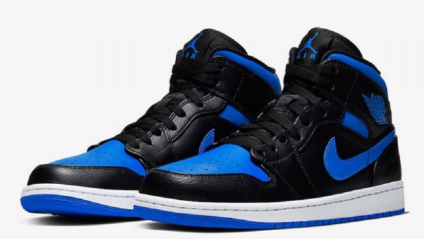 Nike Air Jordan 1 Mid Tops Royal Sko Herre Kongeblå Blå