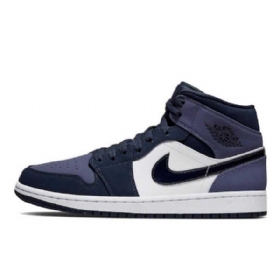 Nike Air Jordan 1 Mid Tops Sanded Sko Herre Lilla