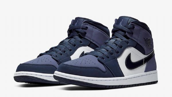 Nike Air Jordan 1 Mid Tops Sanded Sko Herre Lilla
