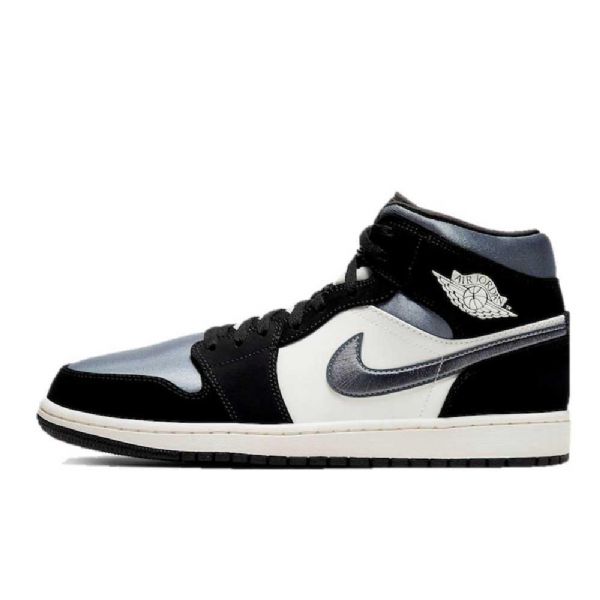 Nike Air Jordan 1 Mid Tops Satin Sko Herre Grå