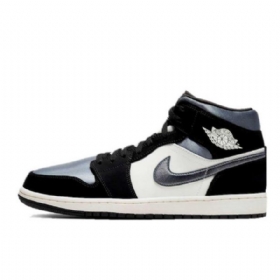 Nike Air Jordan 1 Mid Tops Satin Sko Herre Grå