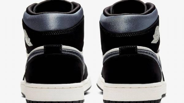 Nike Air Jordan 1 Mid Tops Satin Sko Herre Grå