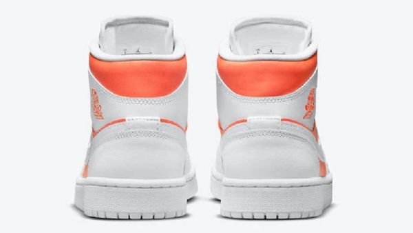 Nike Air Jordan 1 Mid Tops Se Bright Citrus Sko Herre Hvite Oransje