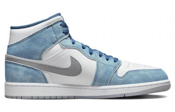 Nike Air Jordan 1 Mid Tops Se French Retro Basketball Shoes Herre Blå