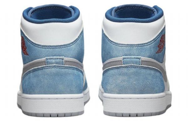 Nike Air Jordan 1 Mid Tops Se French Retro Basketball Shoes Herre Blå