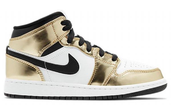 Nike Air Jordan 1 Mid Tops Se Gs Basketsko Herre Gull