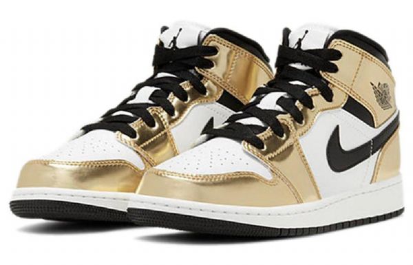 Nike Air Jordan 1 Mid Tops Se Gs Basketsko Herre Gull