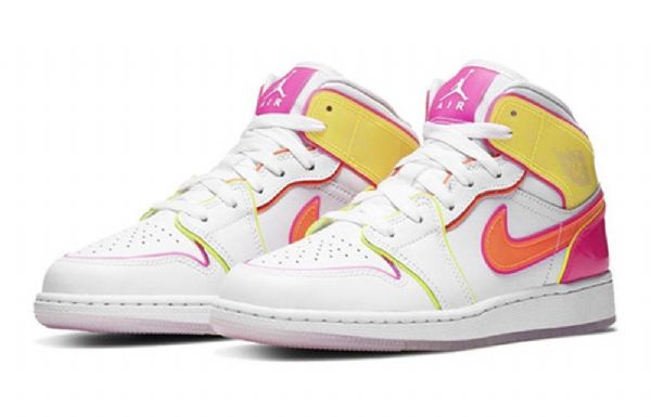 Nike Air Jordan 1 Mid Tops Se Gs Basketsko Herre Hvite