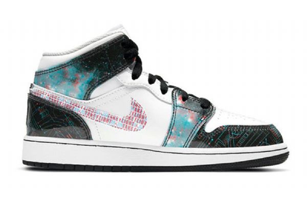 Nike Air Jordan 1 Mid Tops Se Gs Basketsko Herre Hvite Svarte