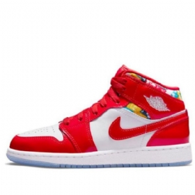 Nike Air Jordan 1 Mid Tops Se Gs Basketsko Herre Rød Hvite